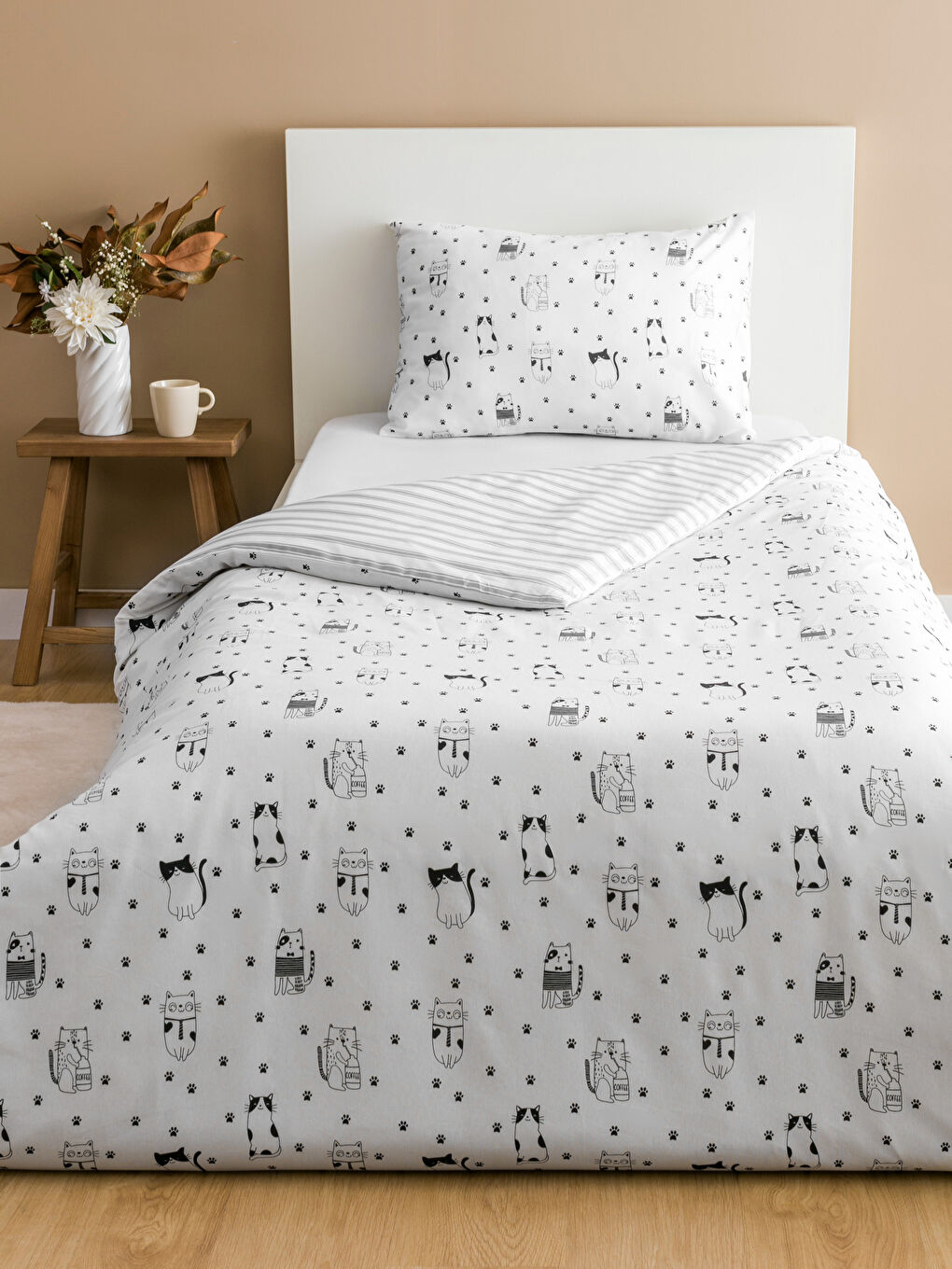 LCW HOME سێتی کەڤەری تاکە پەڕۆ تێكه‌ڵاو -W5AK69Z8-F9C