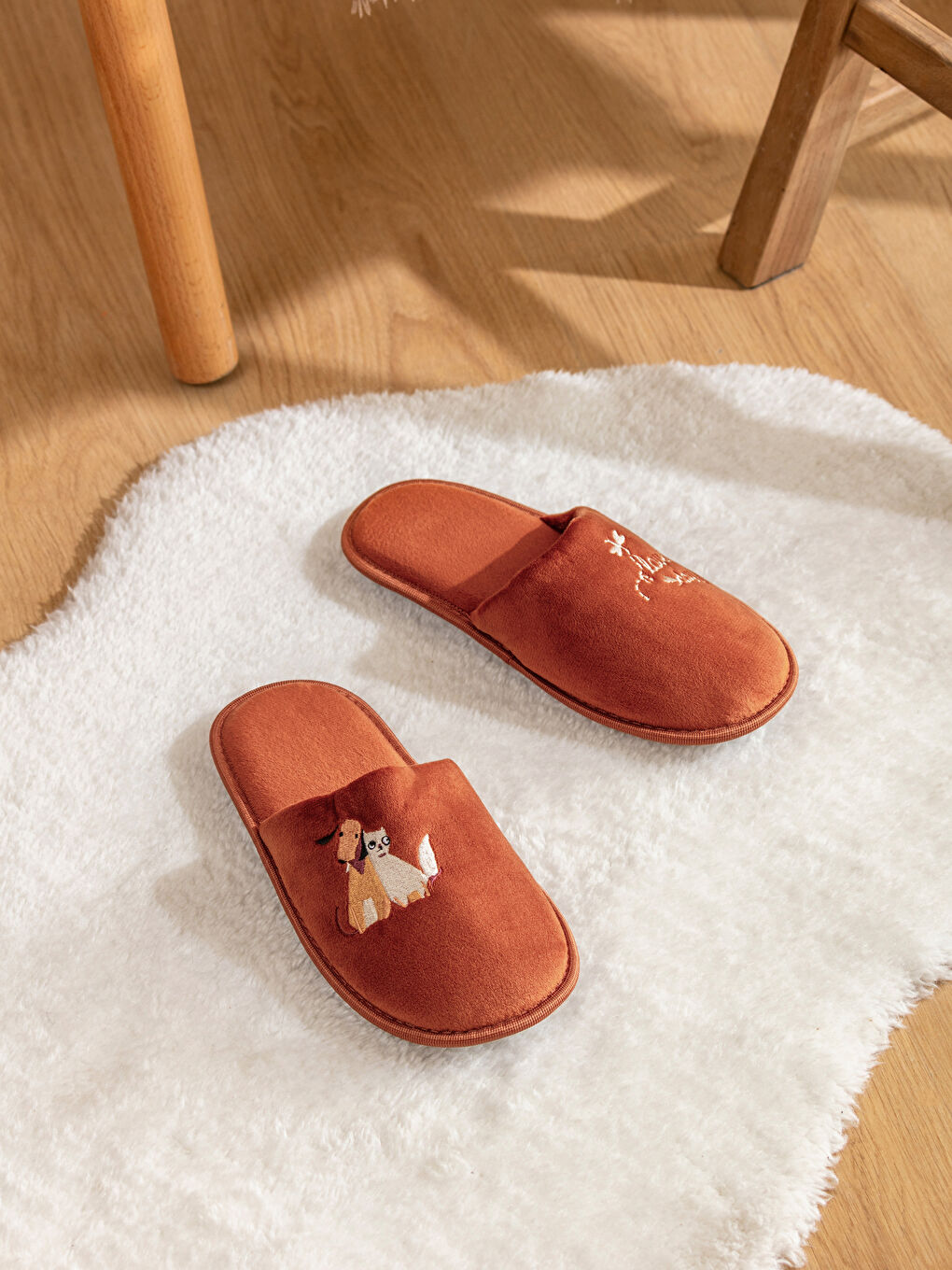 Woman BROWN Home Slippers-1