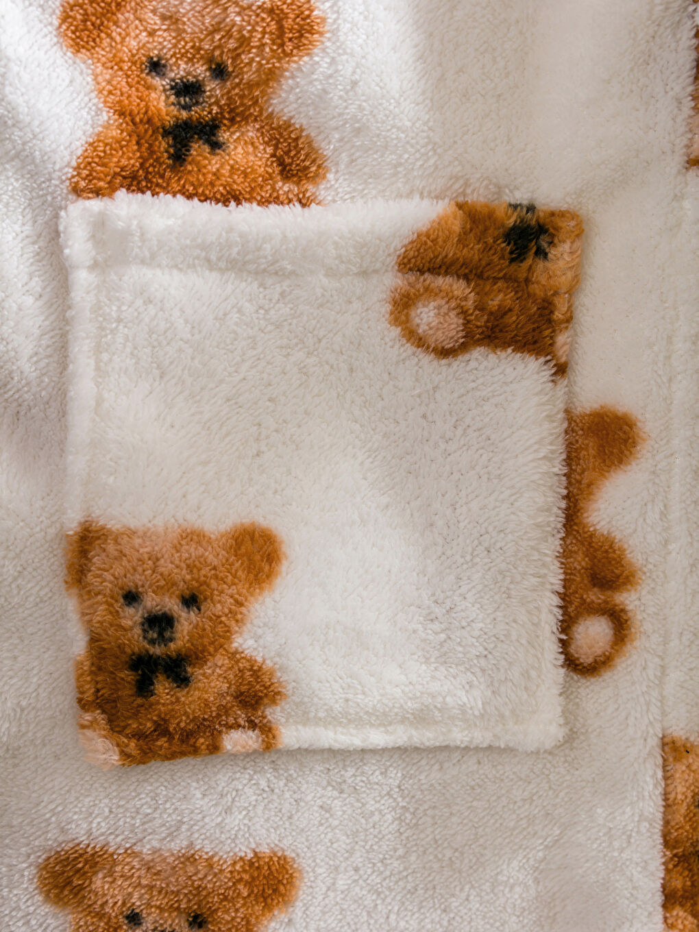 Bej Ayı Teddy Baskılı Kadın Sabahlık-2