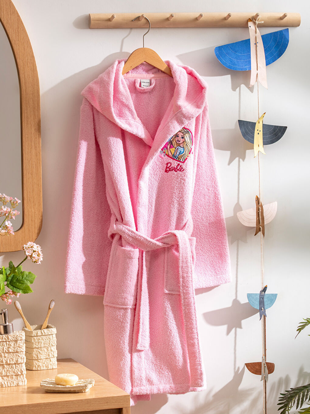 Barbie Embroidered Girls' Bathrobe -W5BB37Z4-JH4