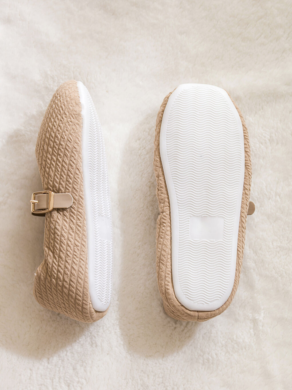 ქალი ბეჟი სახლის ფეხსაცმელი-3