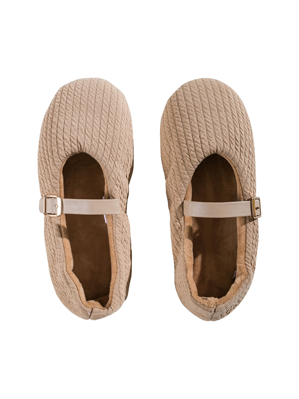 ქალი ბეჟი სახლის ფეხსაცმელი-5