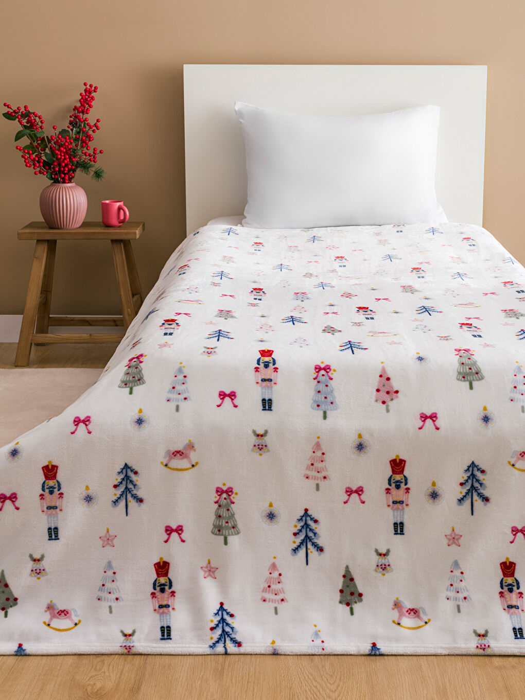 Bow Printed Single Bed Blanket 150x220 cm