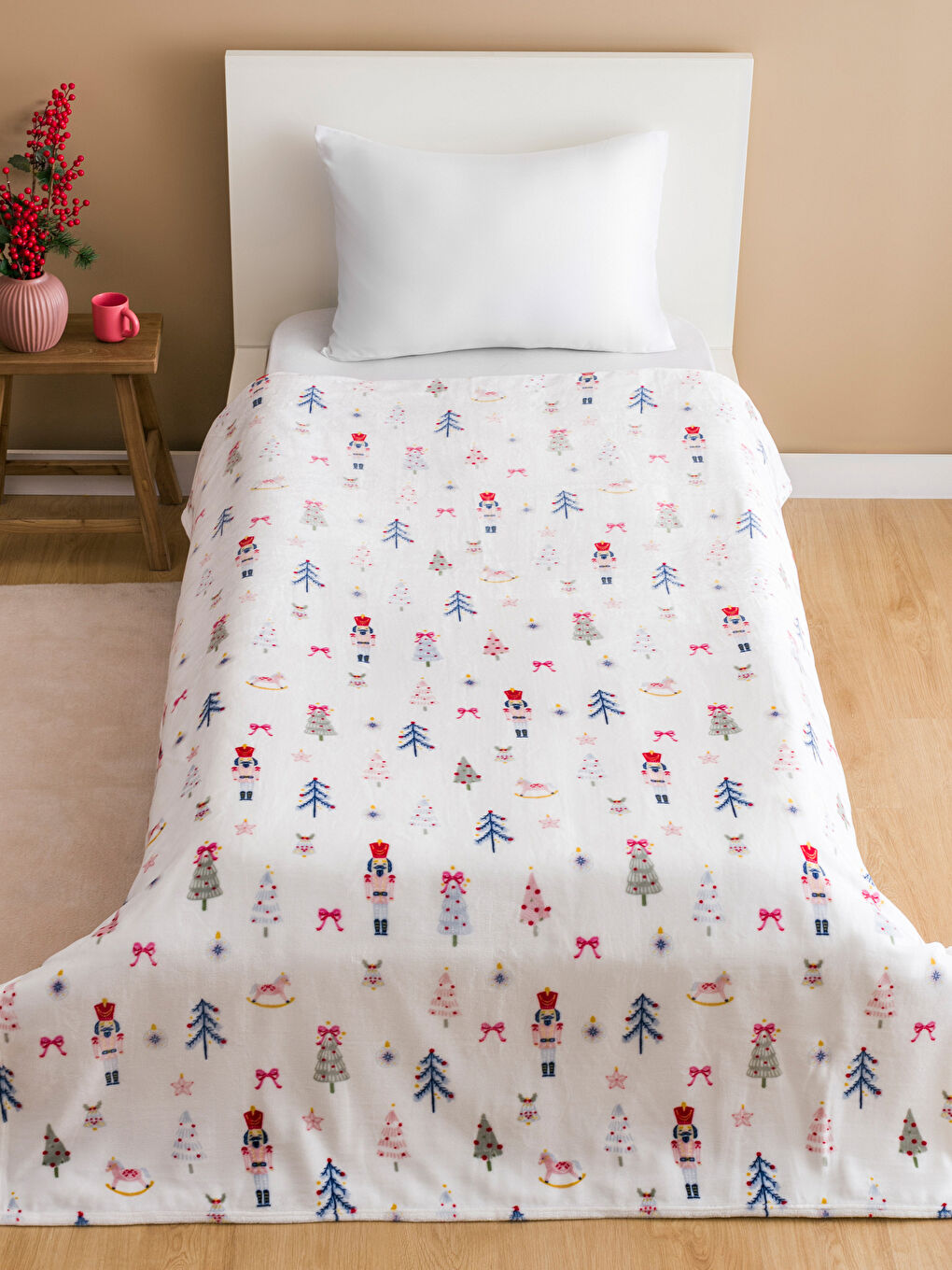 Bow Printed Single Bed Blanket 150x220 cm-1
