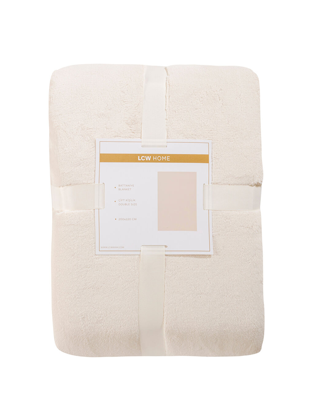 Bej Çift Kişilik Pelüş Battaniye 200x220 cm-4