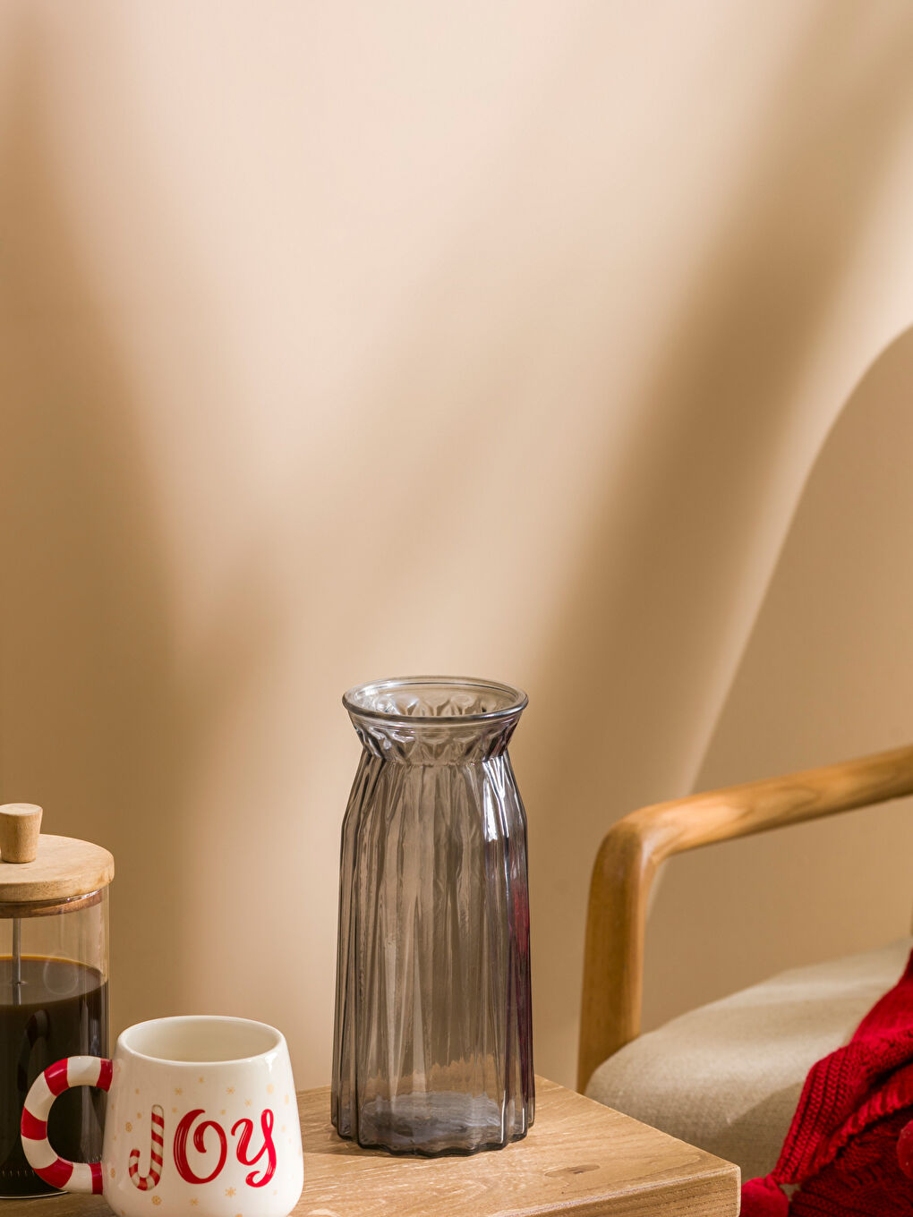 Gri Dekoratif Cam Vazo 24 cm-1