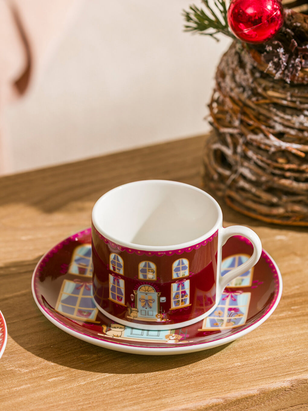 Karışık 2 Kişilik Porselen Kahve Fincan Takımı 90 ml-1