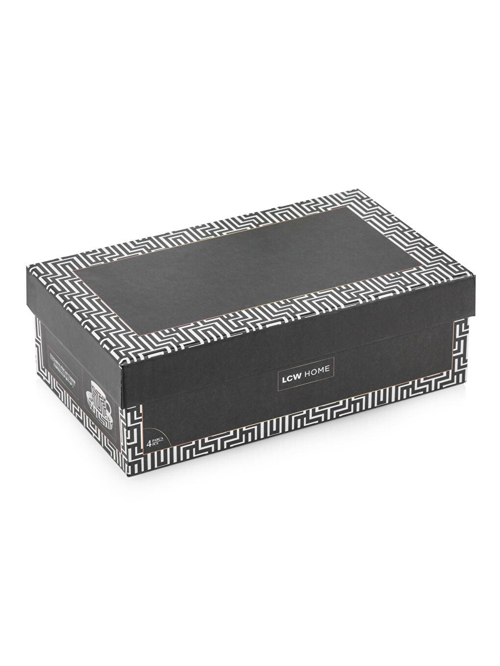 Siyah Geometrik Desenli 2 Kişilik Porselen Kahve Fincan Takımı 90 ml-3