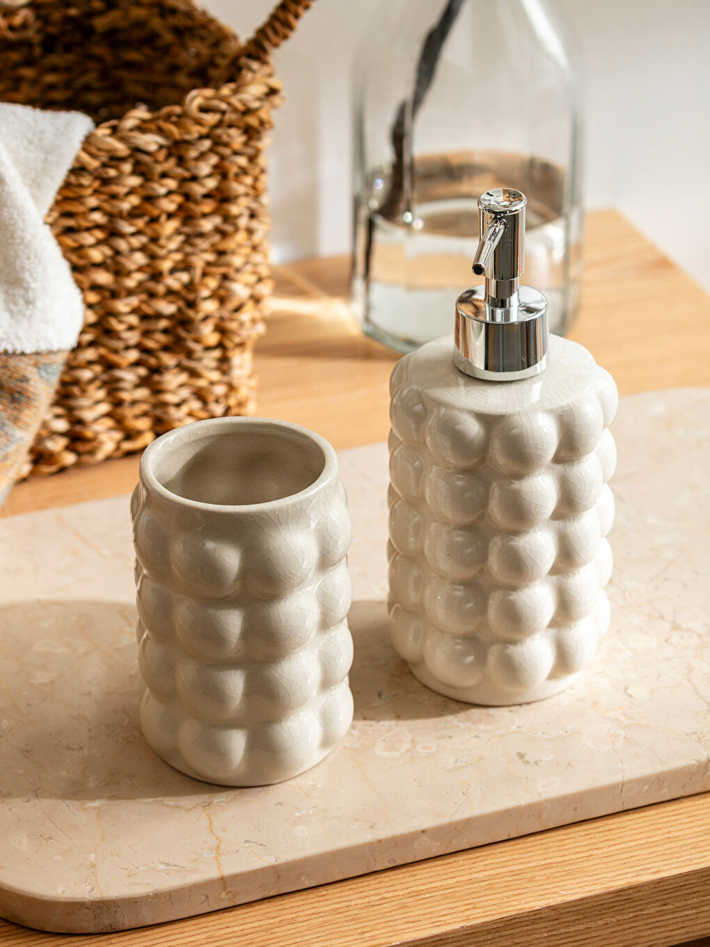 Bej Seramik Banyo Seti 2'li-1