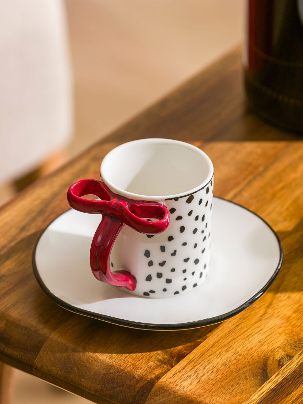 Karışık Çizgi Desenli 2 Kişilik Porselen Kahve Fincan Takımı 90 ml-1