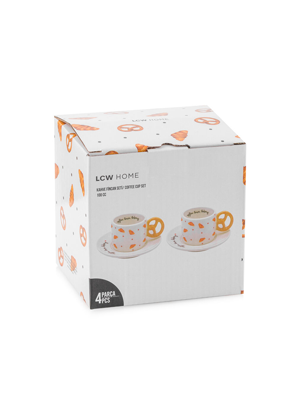 Karışık Baskılı 2 Kişilik Porselen Kahve Fincan Takımı 100 ml-3