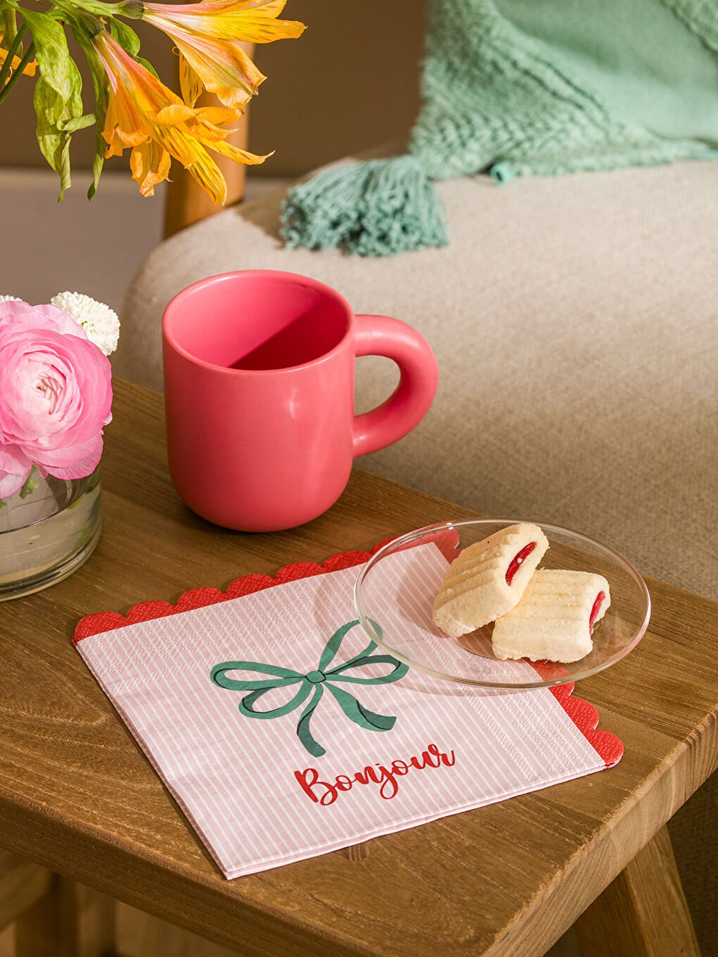 Bow Printed Paper Napkin 20 Pack