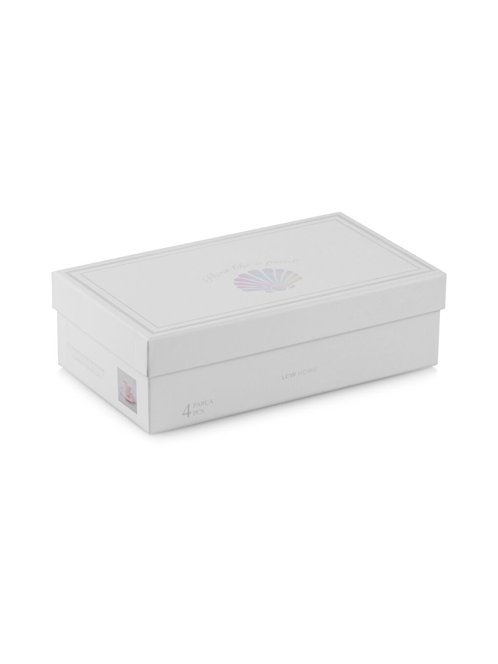 Beyaz Deniz Kabuğu Figürlü 2 Kişilik Porselen Kahve Fincan Takımı 80 ml-3