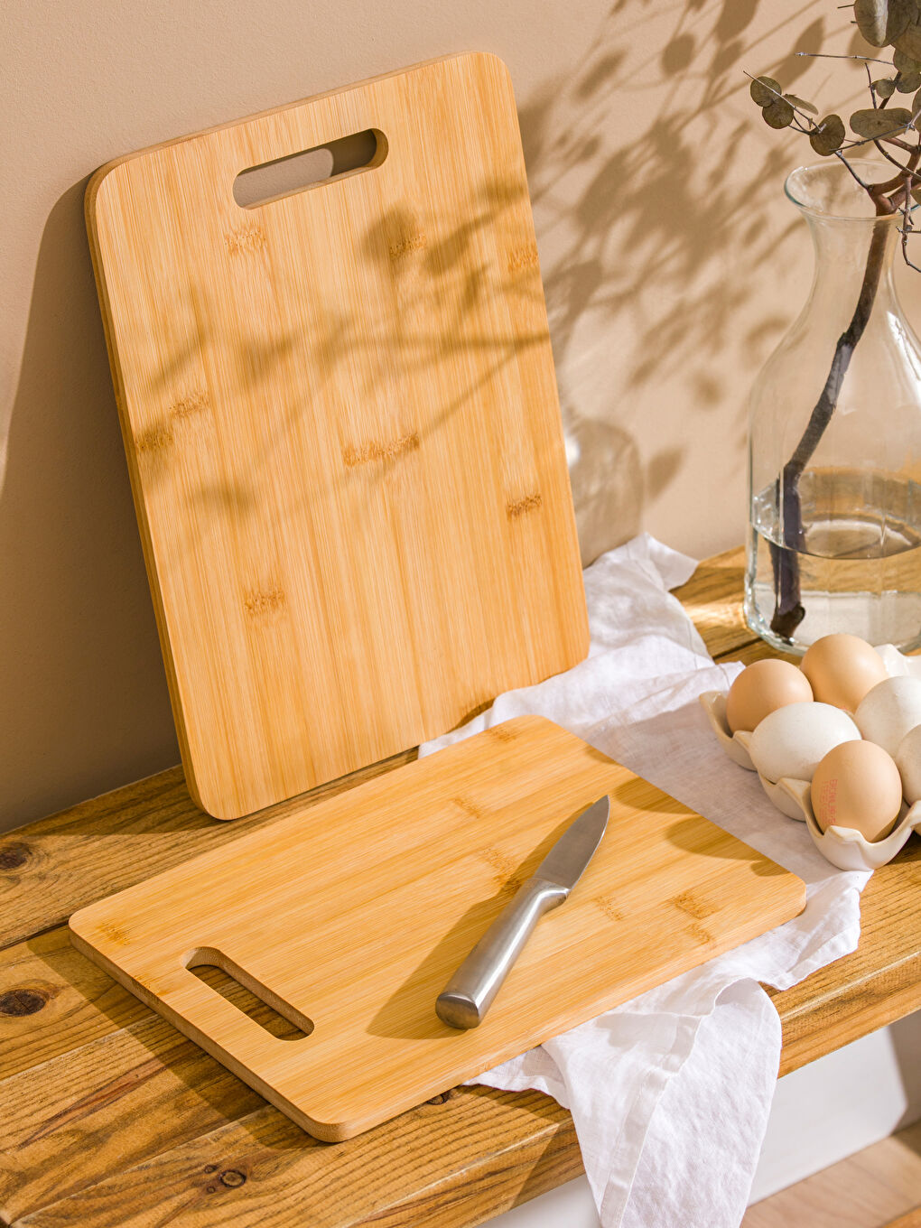 Kahverengi Ahşap Kesme Tahtası 2'li-1