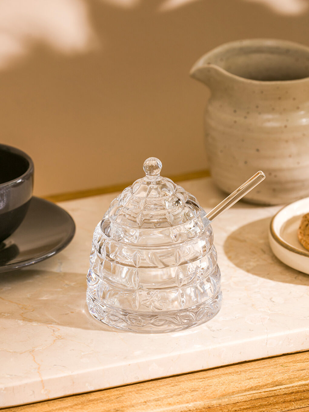 Renksiz Cam Bal Kavanozu 9 cm-3