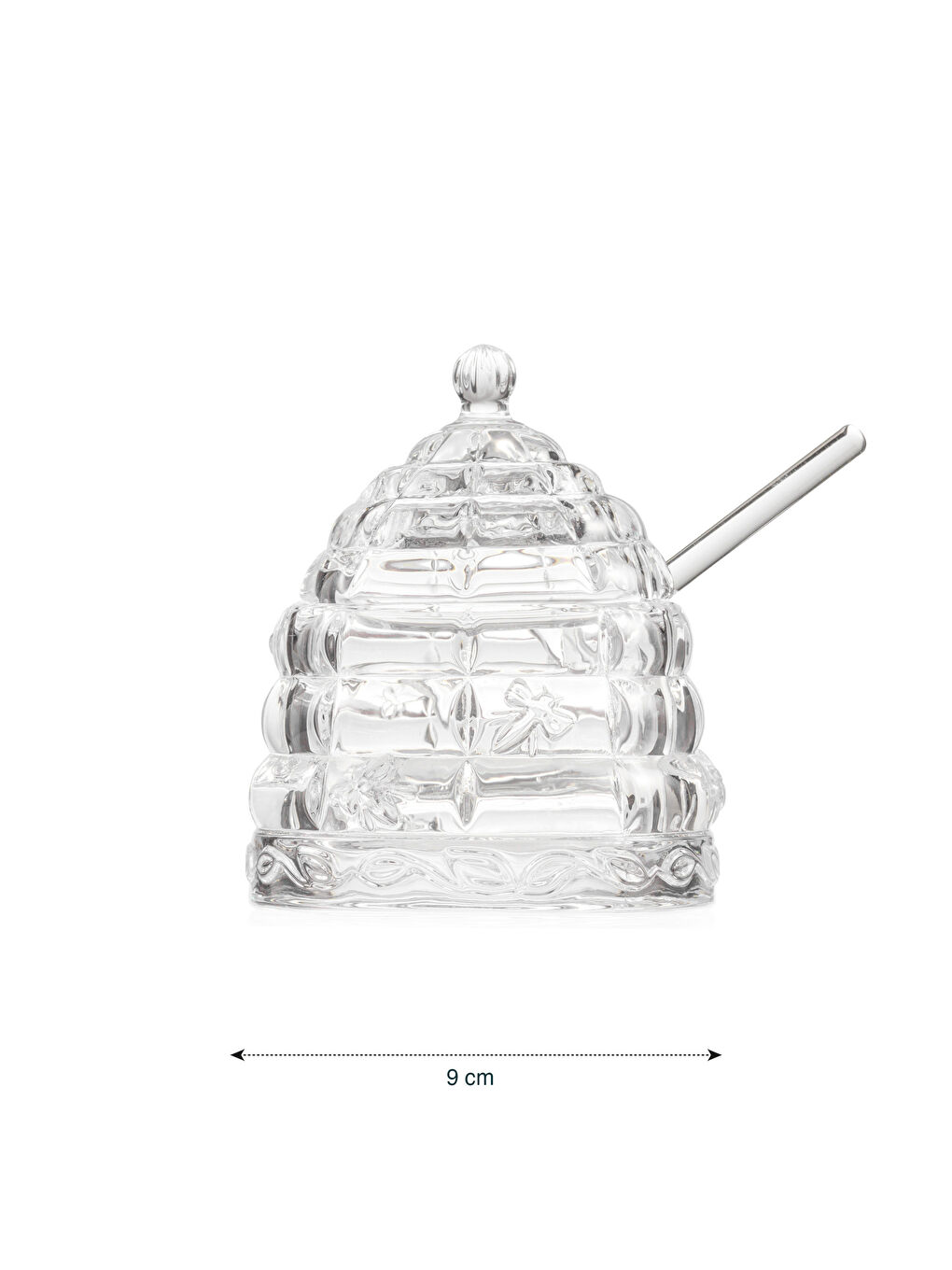 Renksiz Cam Bal Kavanozu 9 cm-5