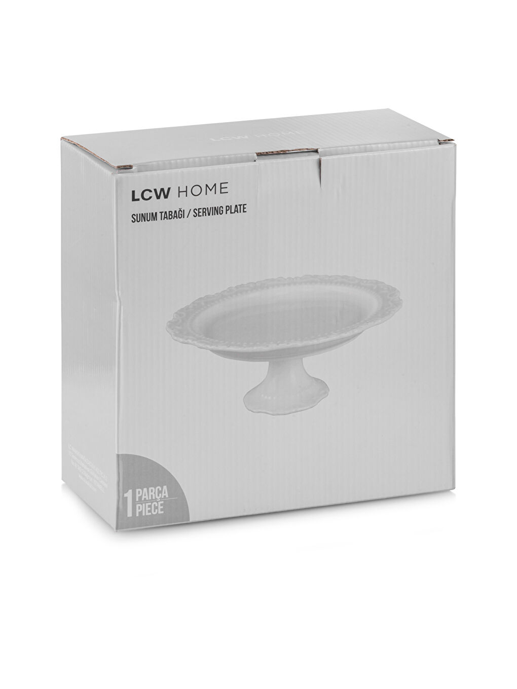 Beyaz Ayaklı Porselen Sunum Tabağı 22 cm-3