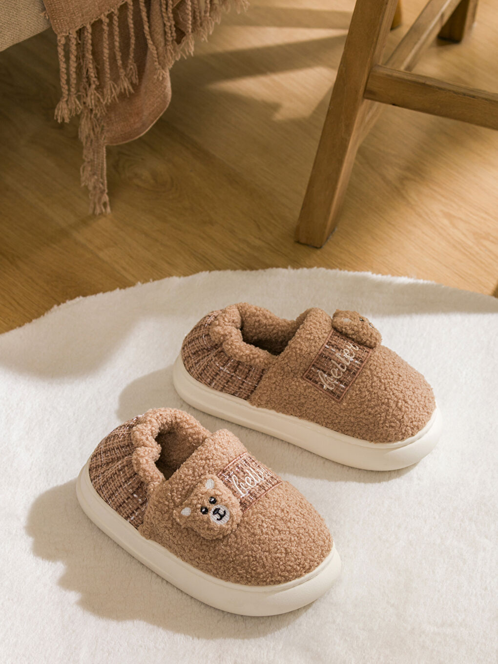 Bear Teddy Embroidered Slippers Women's Home Slippers-1