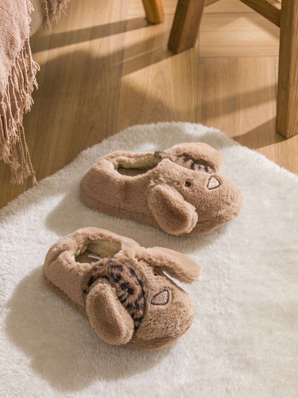 Animal Figured Plush Women's Home Slippers-1