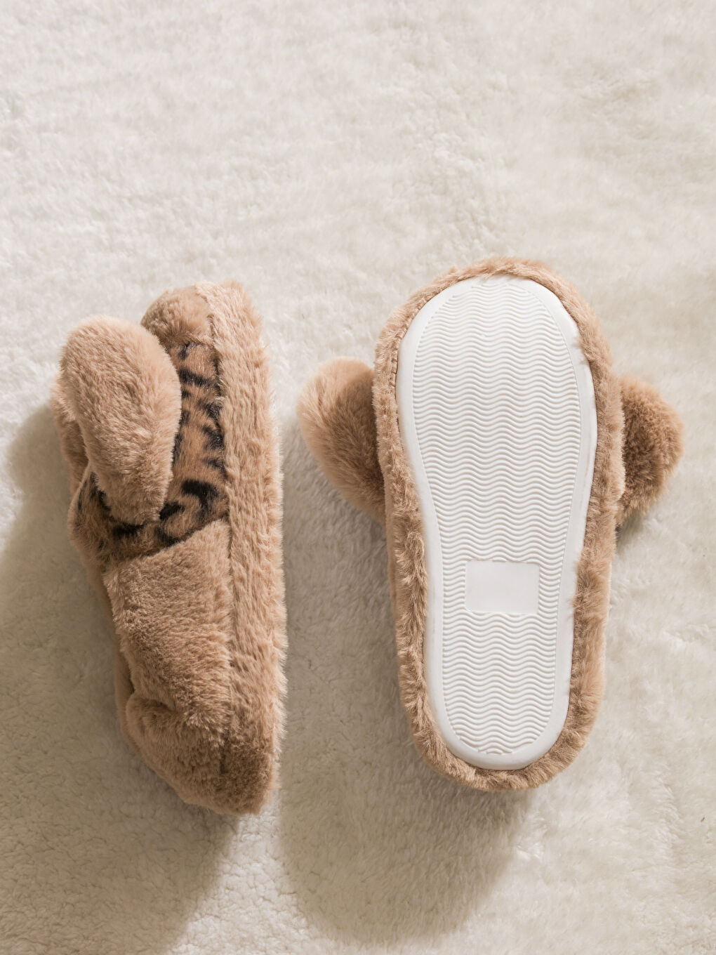 Animal Figured Plush Women's Home Slippers-3