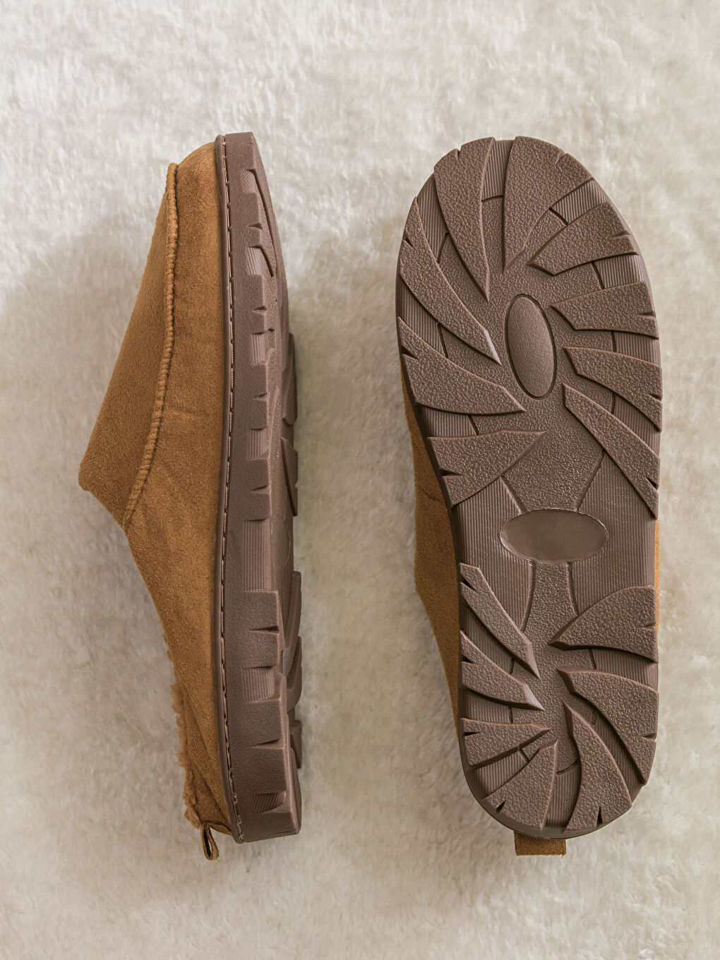 Мужские домашние тапочки с меховой отделкой-3