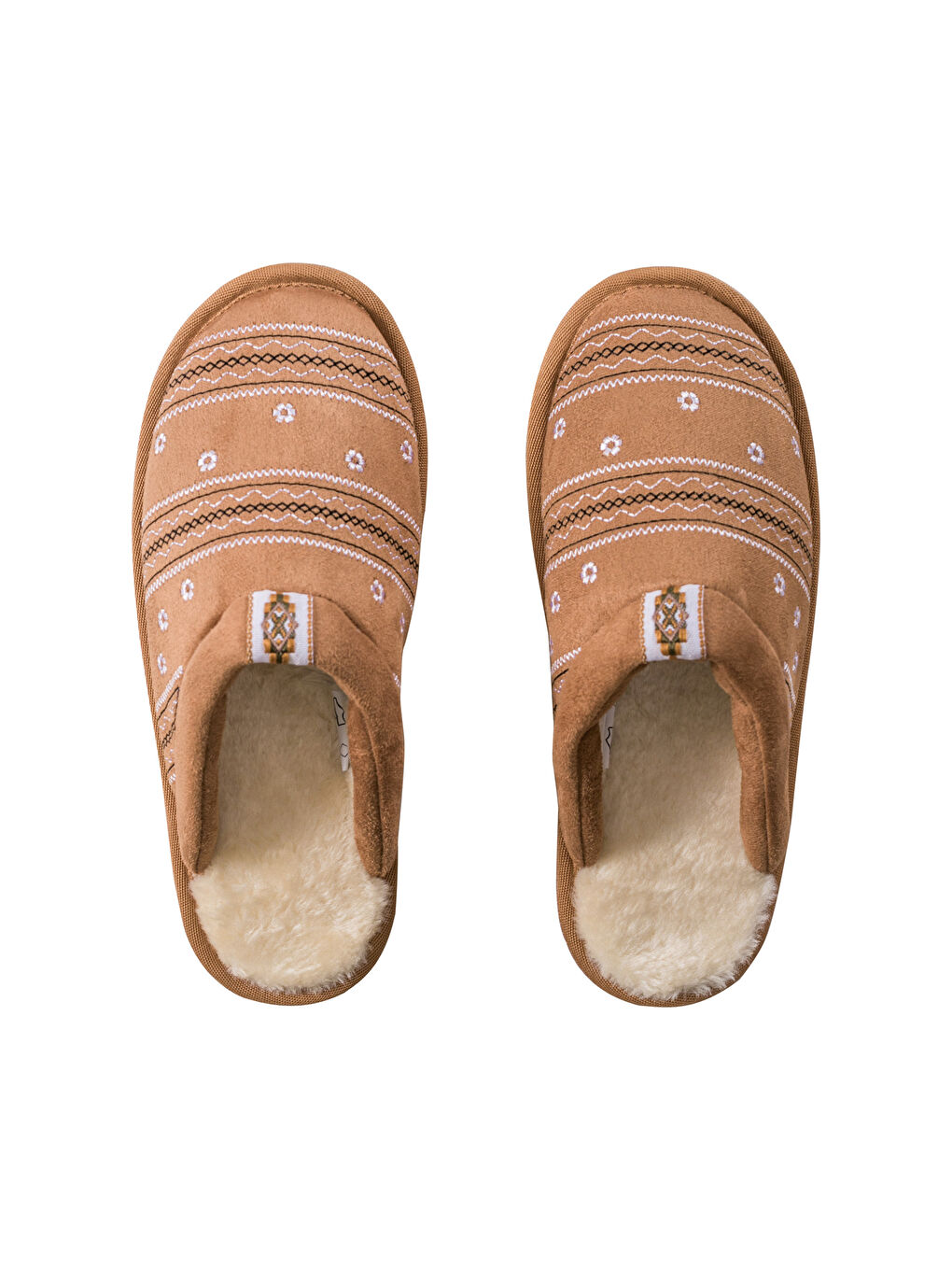 Женские домашние тапочки с меховой отделкой-5