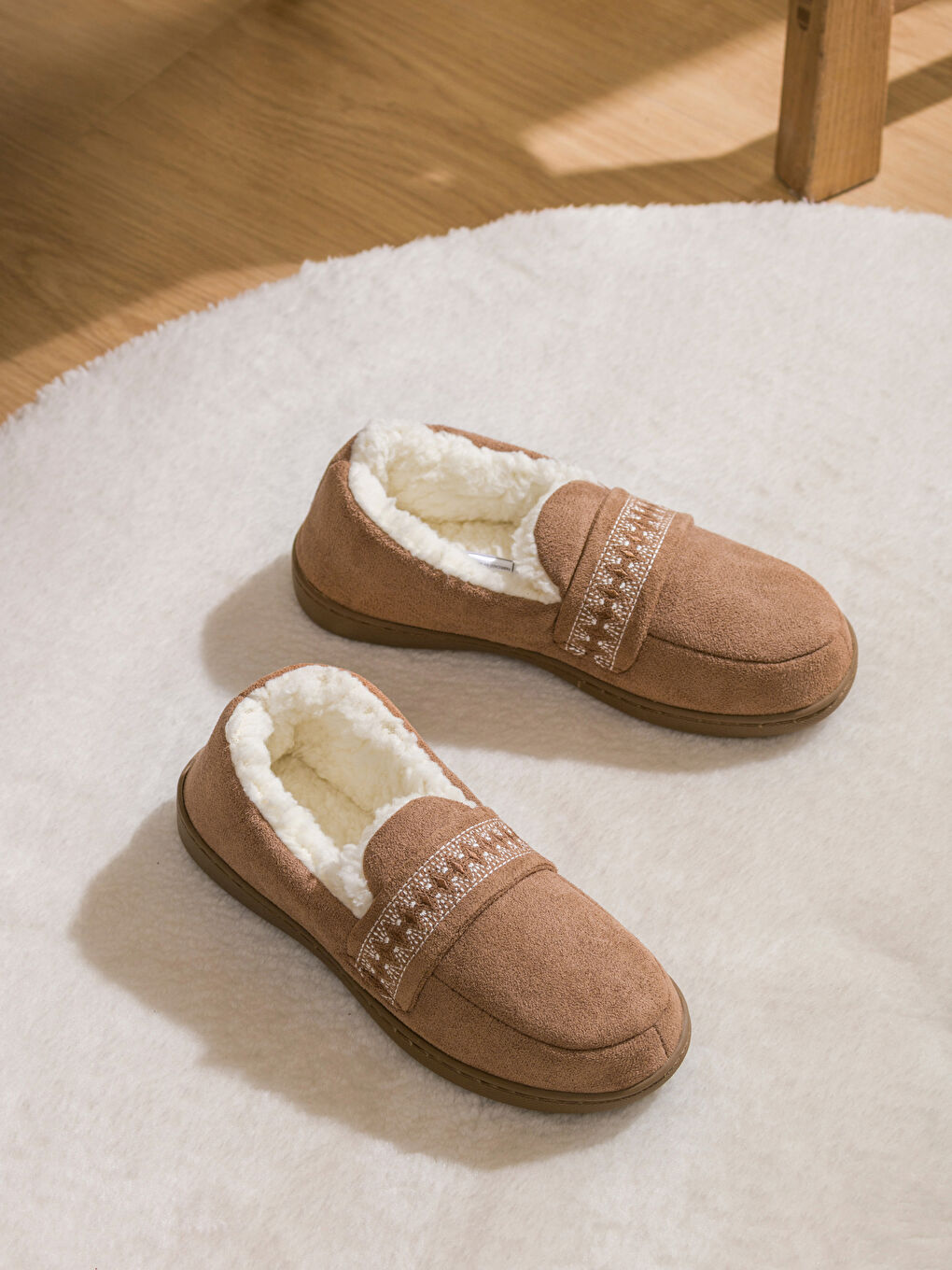 Женщины Бежевый Домашние сапожки-тапочки-1