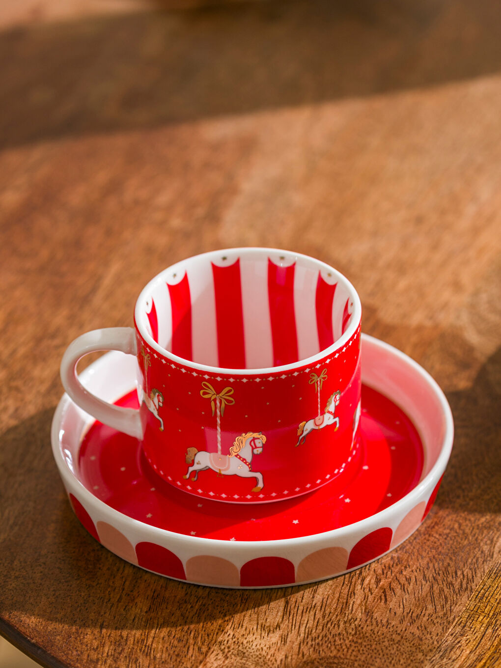 Pembe 2 Kişilik Baskılı Porselen Kahve Fincan Takımı 90 ml-2