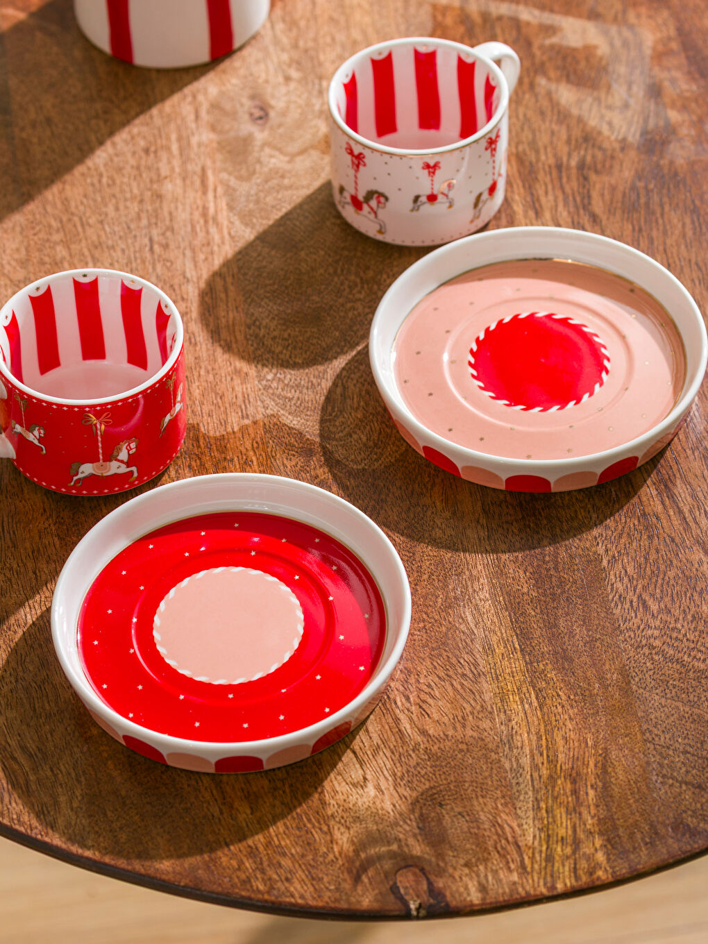 Pembe 2 Kişilik Baskılı Porselen Kahve Fincan Takımı 90 ml-3