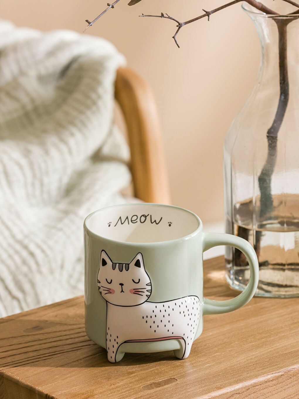 Cat Printed Ceramic Mug 490 ml