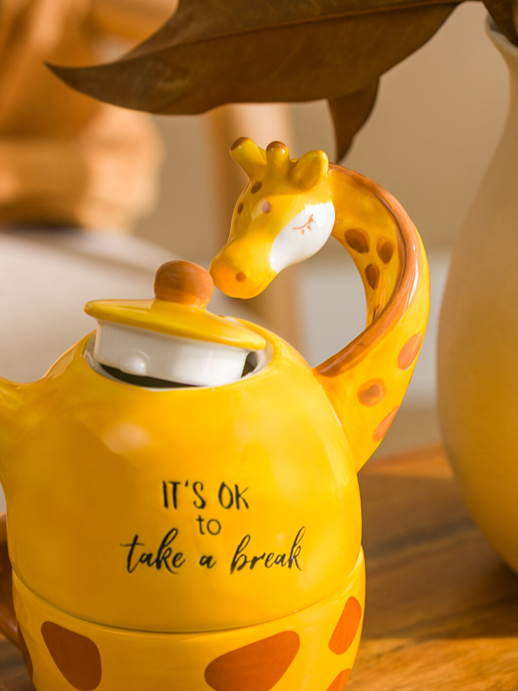 Karışık Zürafa Baskılı Seramik Tea Pot-2