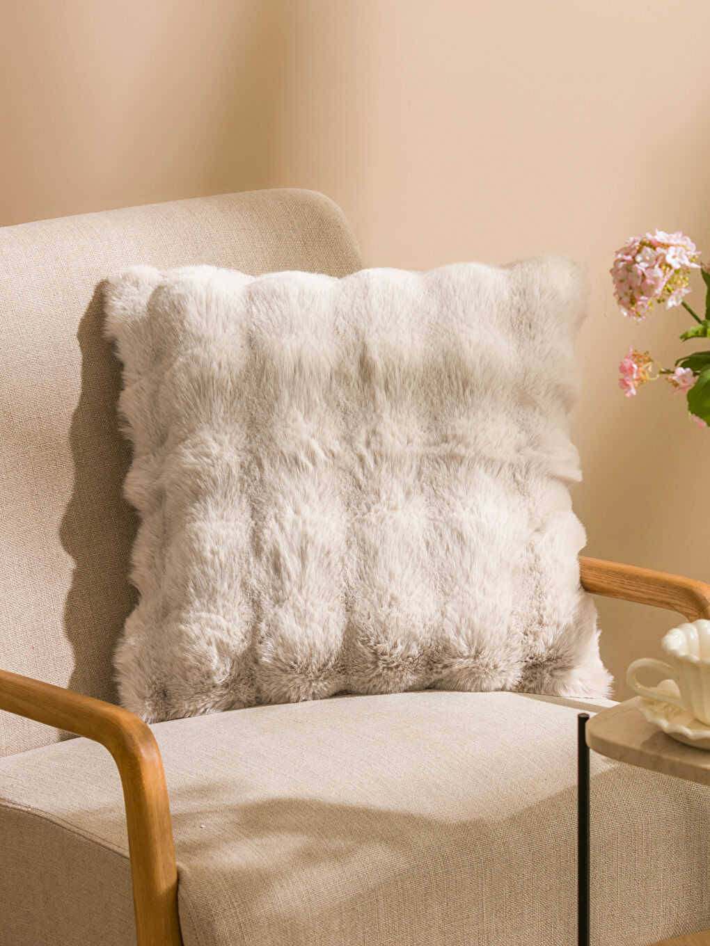 Чехол на подушку из плюша 45x45 см