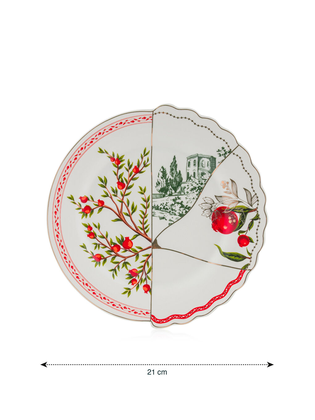 Printed Porcelain Cake Plate 21 cm-4