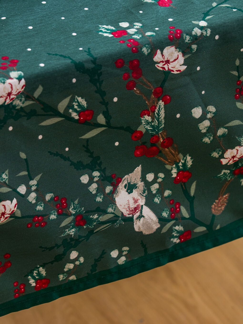 Yeşil Yılbaşı Temalı Masa Örtüsü 150x200 cm-3