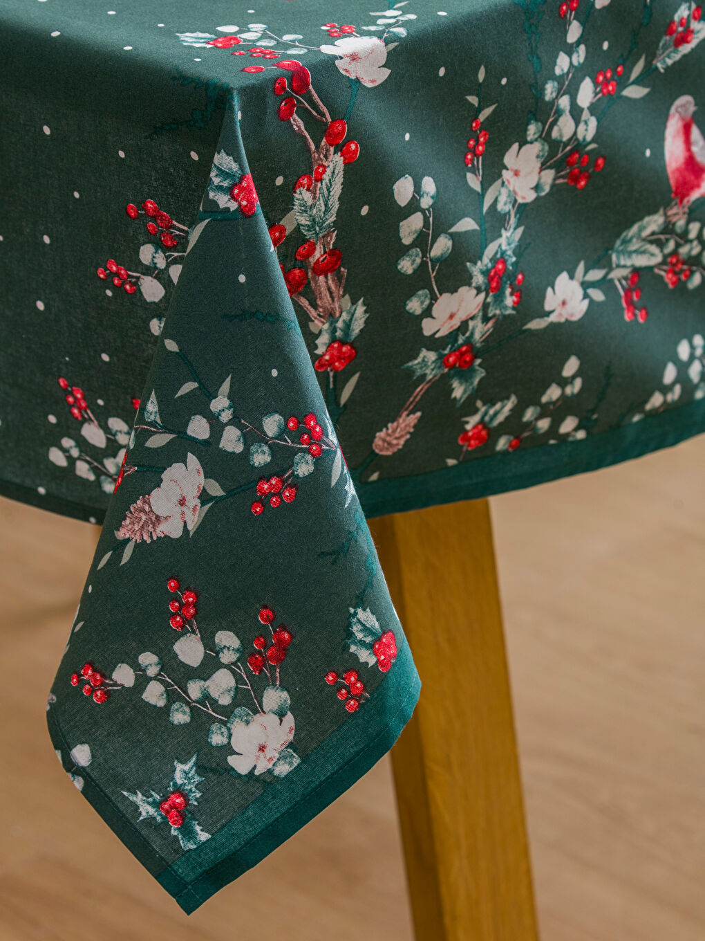 Yeşil Yılbaşı Temalı Masa Örtüsü 150x200 cm-2