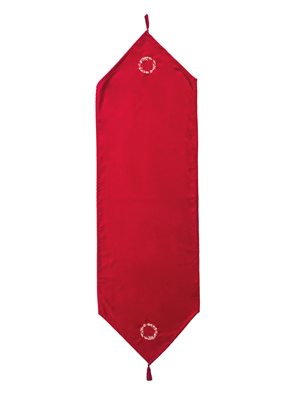 Kırmızı Yılbaşı Temalı Püsküllü Runner 45x150 cm-5