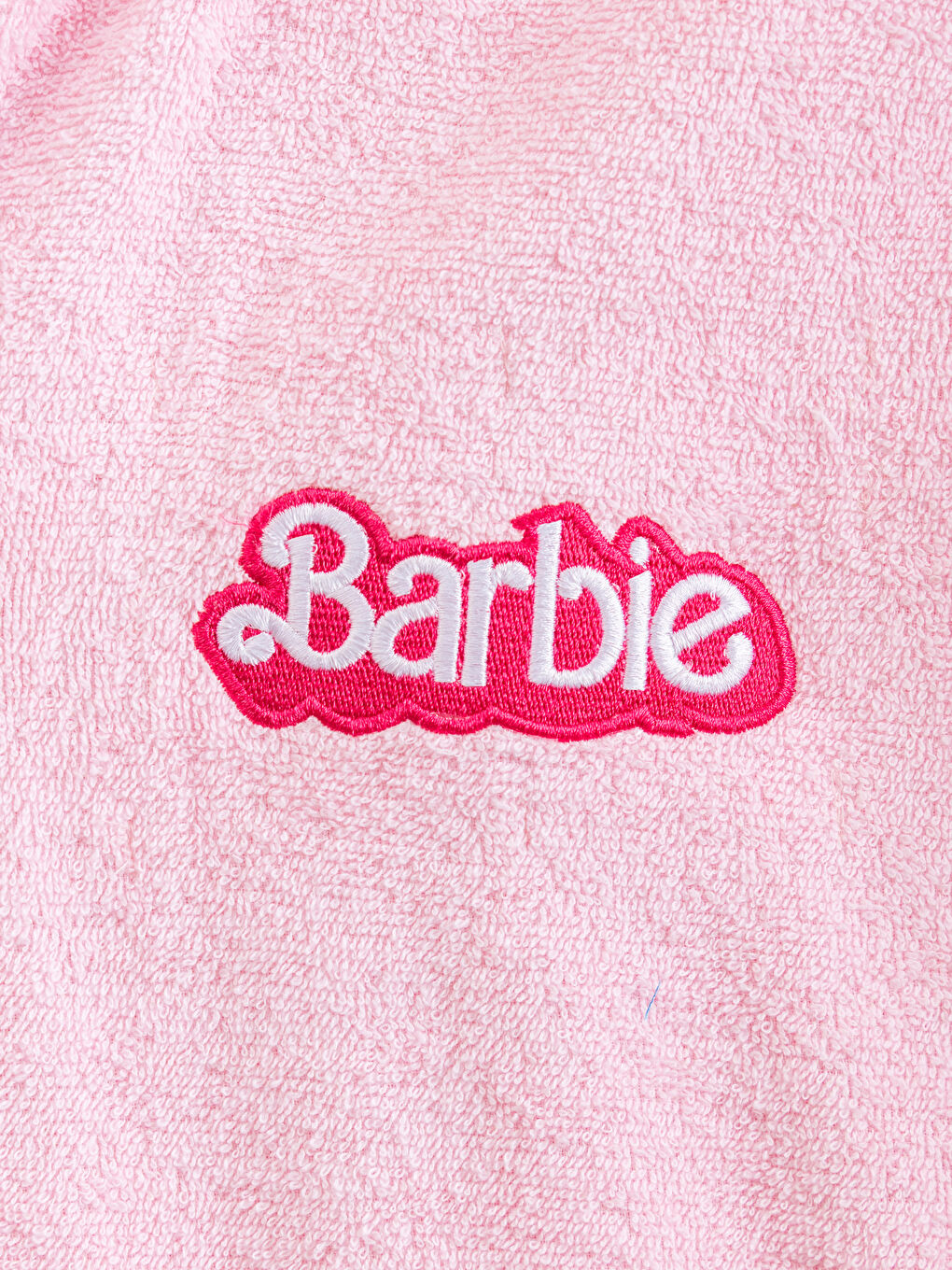 Pembe Barbie Nakışlı Kız Çocuk Bornoz-2