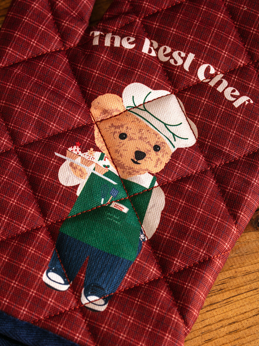 Teddy Bear Printed Oven Mitten and Pot Holder-3