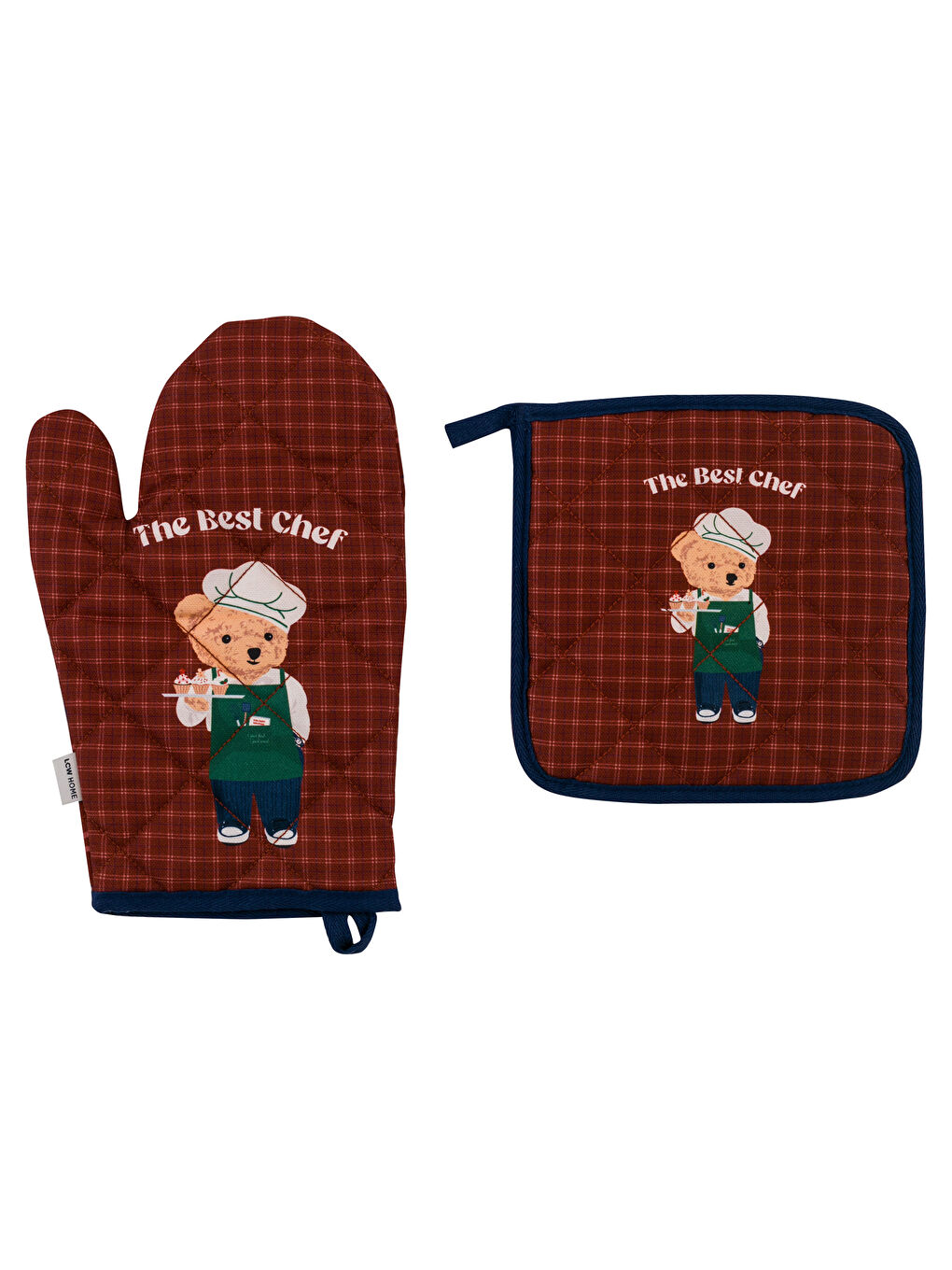 Teddy Bear Printed Oven Mitten and Pot Holder-4
