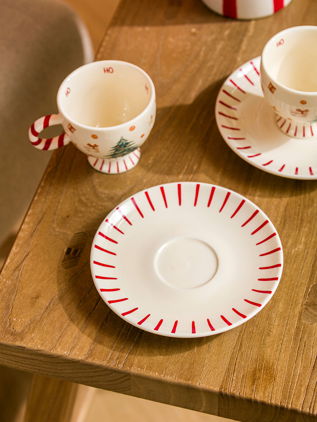 Christmas Themed Porcelain Coffee Cup Set for 2 People 90 ml-2