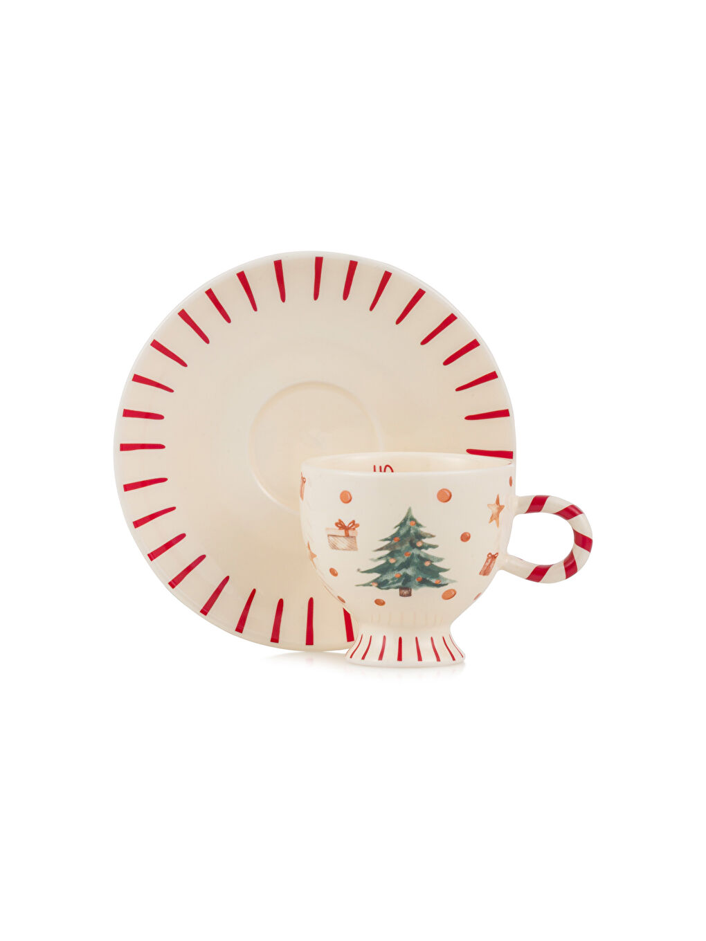 Christmas Themed Porcelain Coffee Cup Set for 2 People 90 ml-4