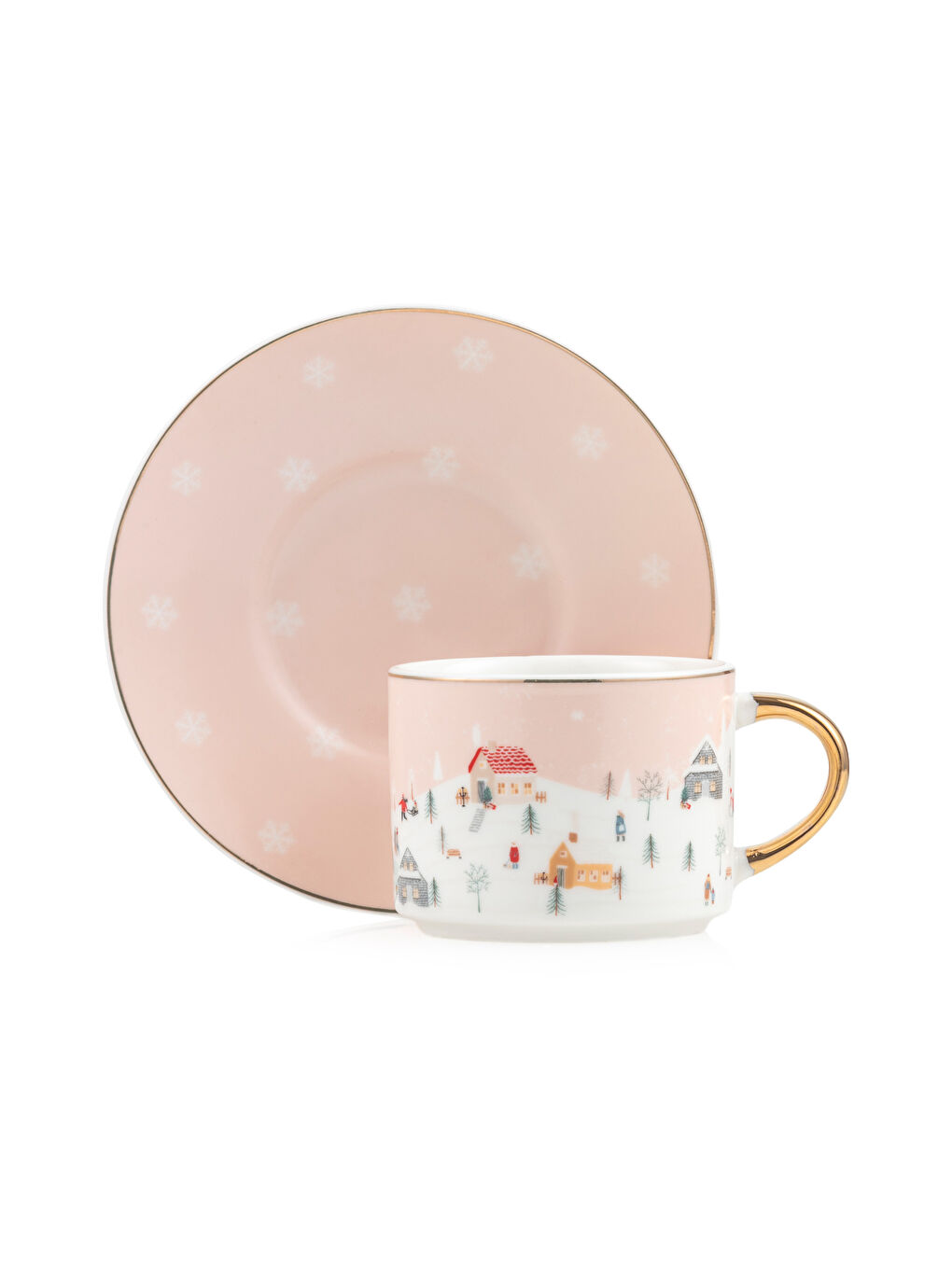 Printed 2-Person Porcelain Coffee Cup Set 90 ml-4