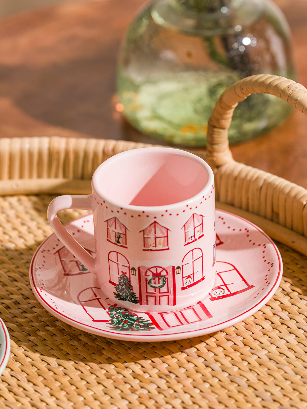 Printed 2-Person Porcelain Coffee Cup Set 90 ml-2