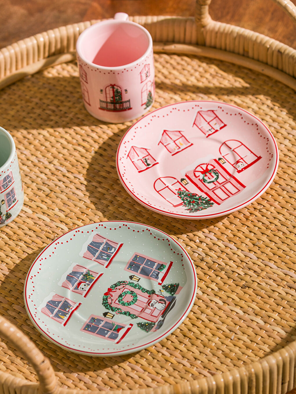 Printed 2-Person Porcelain Coffee Cup Set 90 ml-3