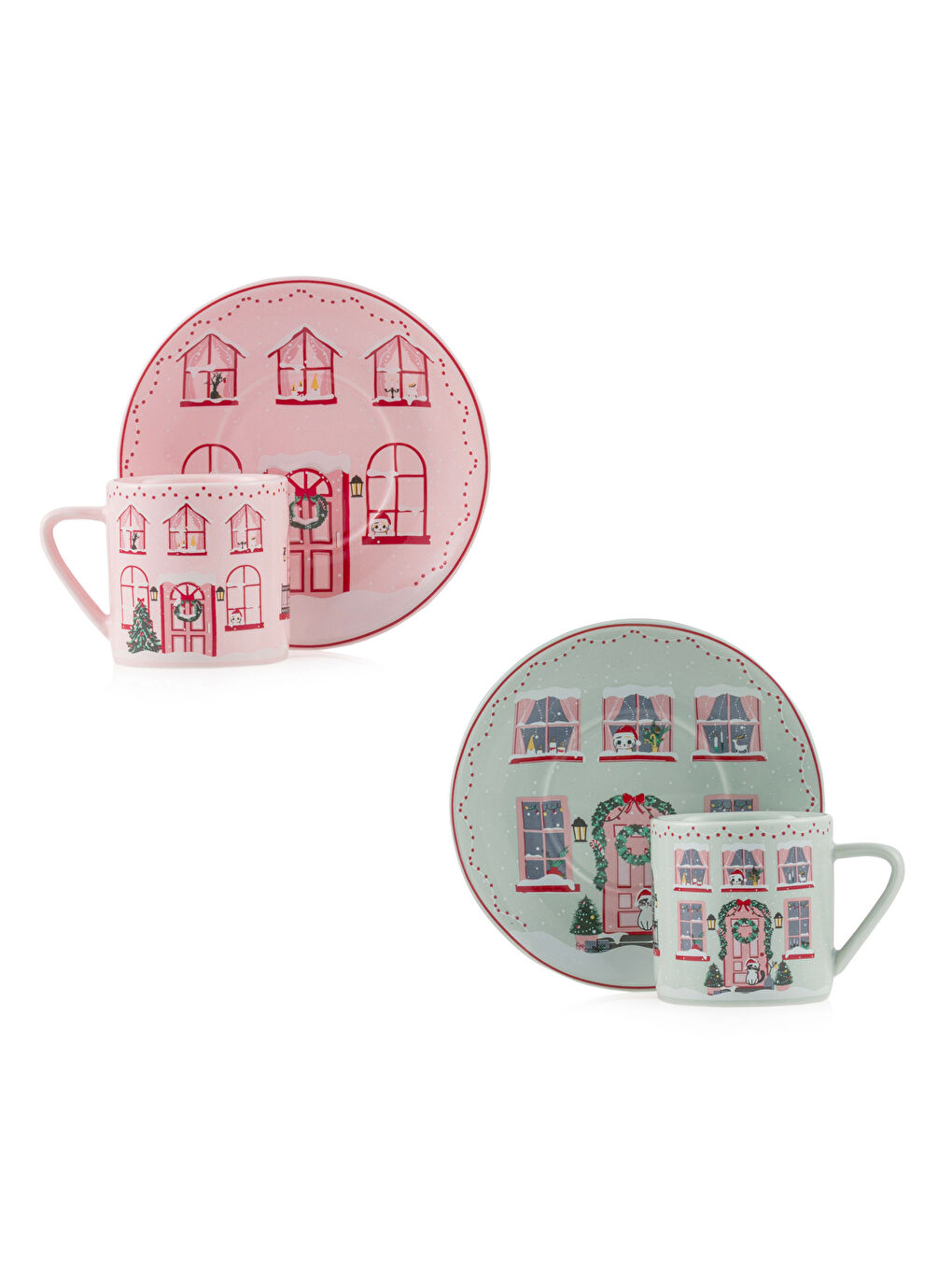 Printed 2-Person Porcelain Coffee Cup Set 90 ml-5