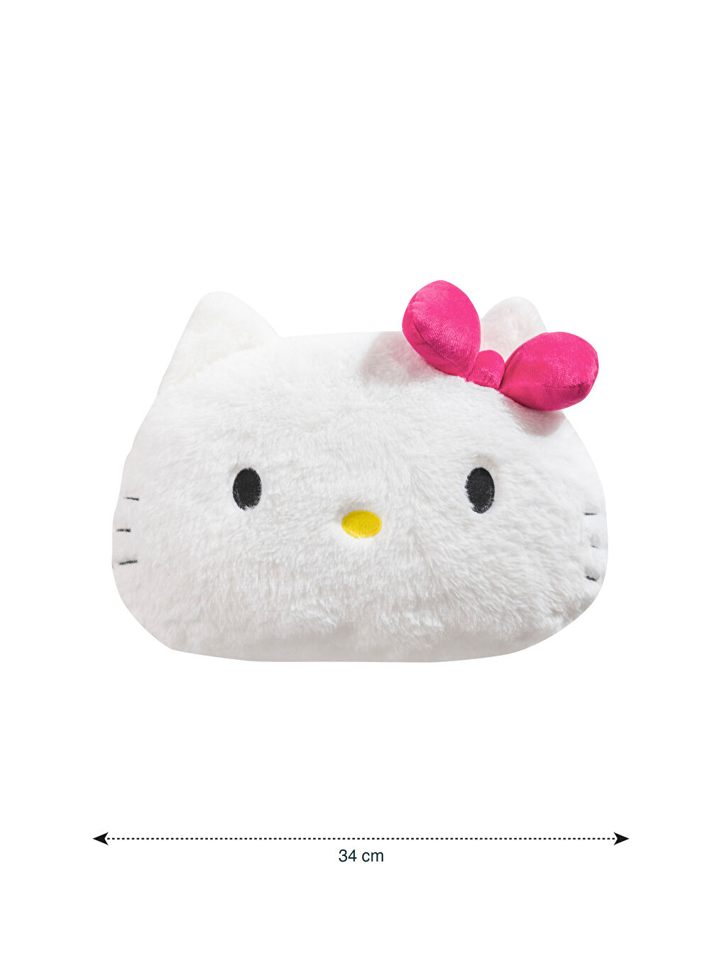 Beyaz Hello Kitty Figürlü Kız Bebek Pelüş Kırlent 34 cm-3