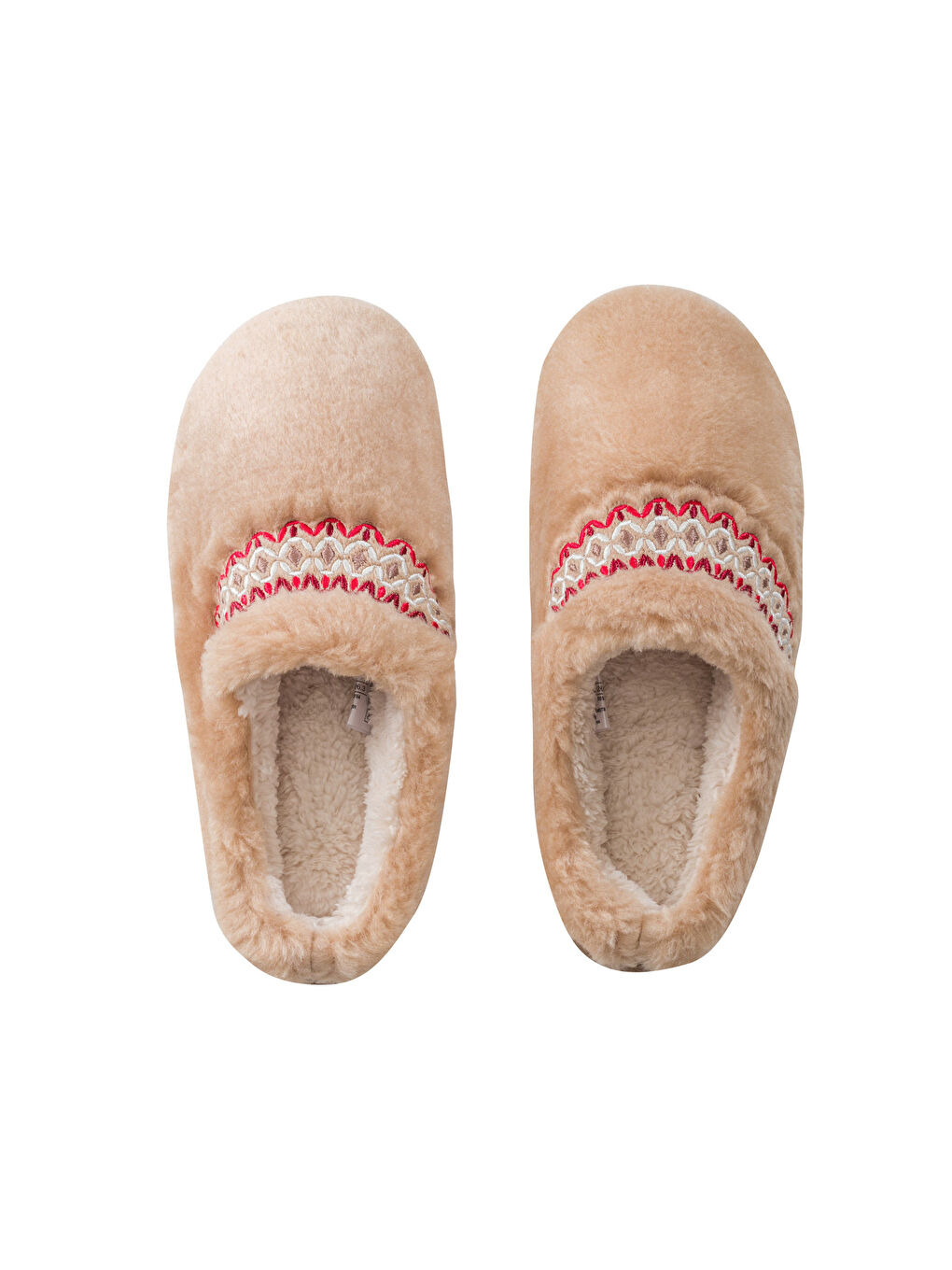 Bej Kadın Pelüş Ev Terliği-5