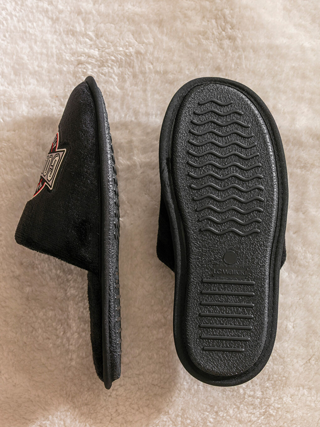 Siyah Nakışlı Erkek Ev Terliği-3