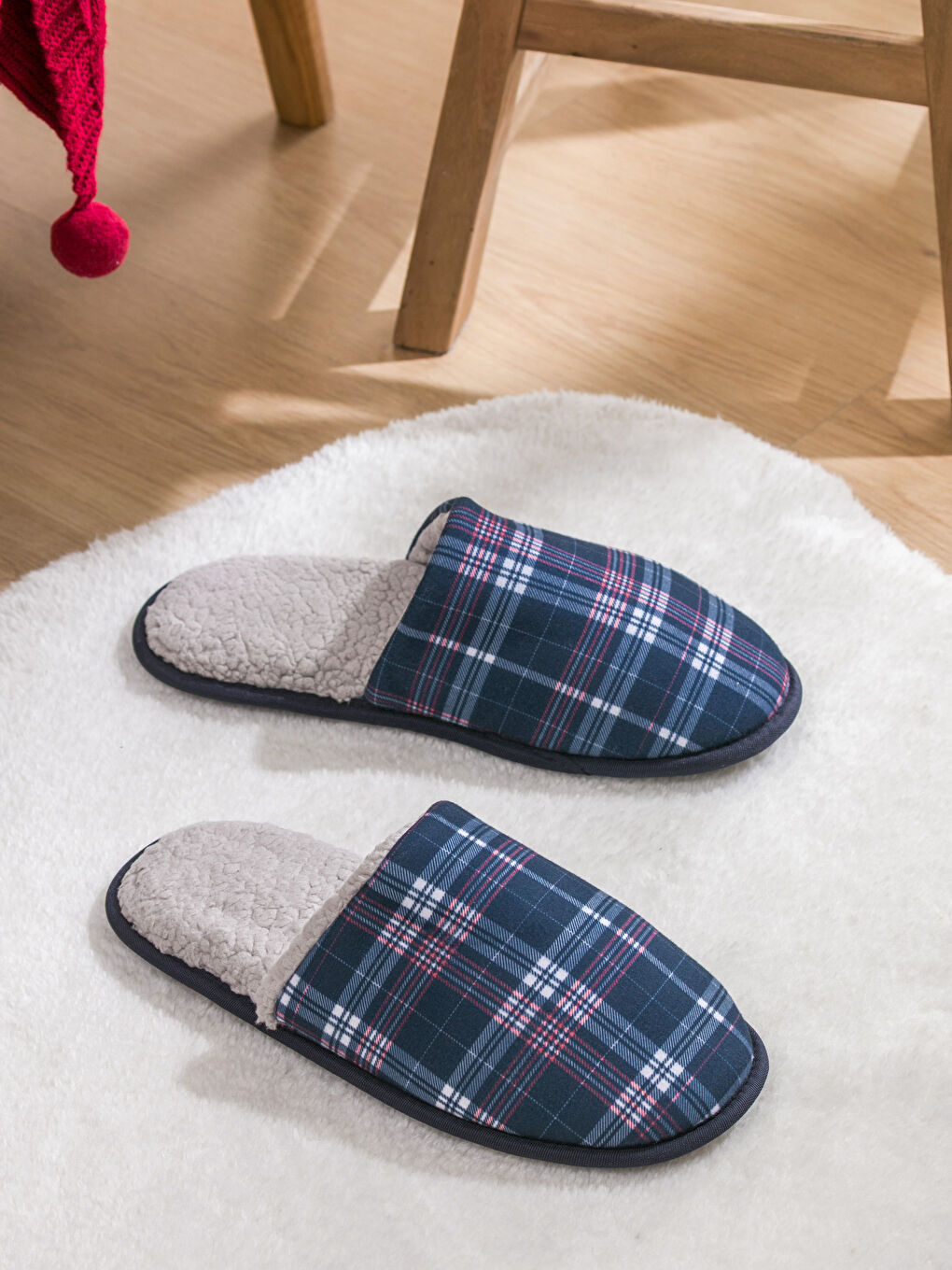 Karışık Ekose Desenli Erkek Ev Terliği-1