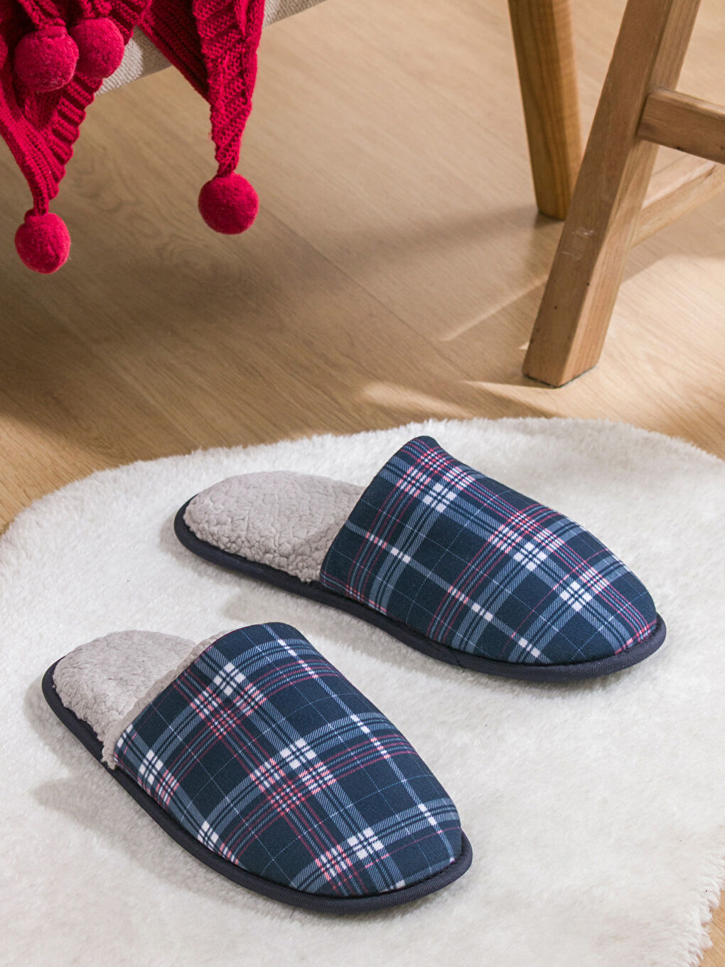 Karışık Ekose Desenli Erkek Ev Terliği